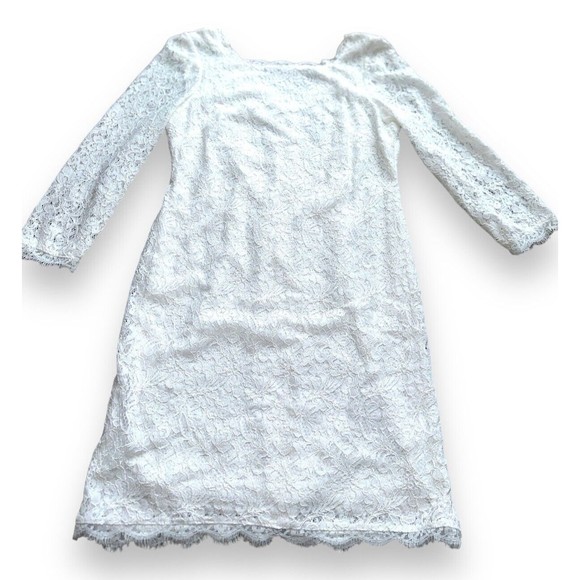 Womens White Lace Dress Formal Size 14 Short Simple Wedding Dress - Picture 5 of 16